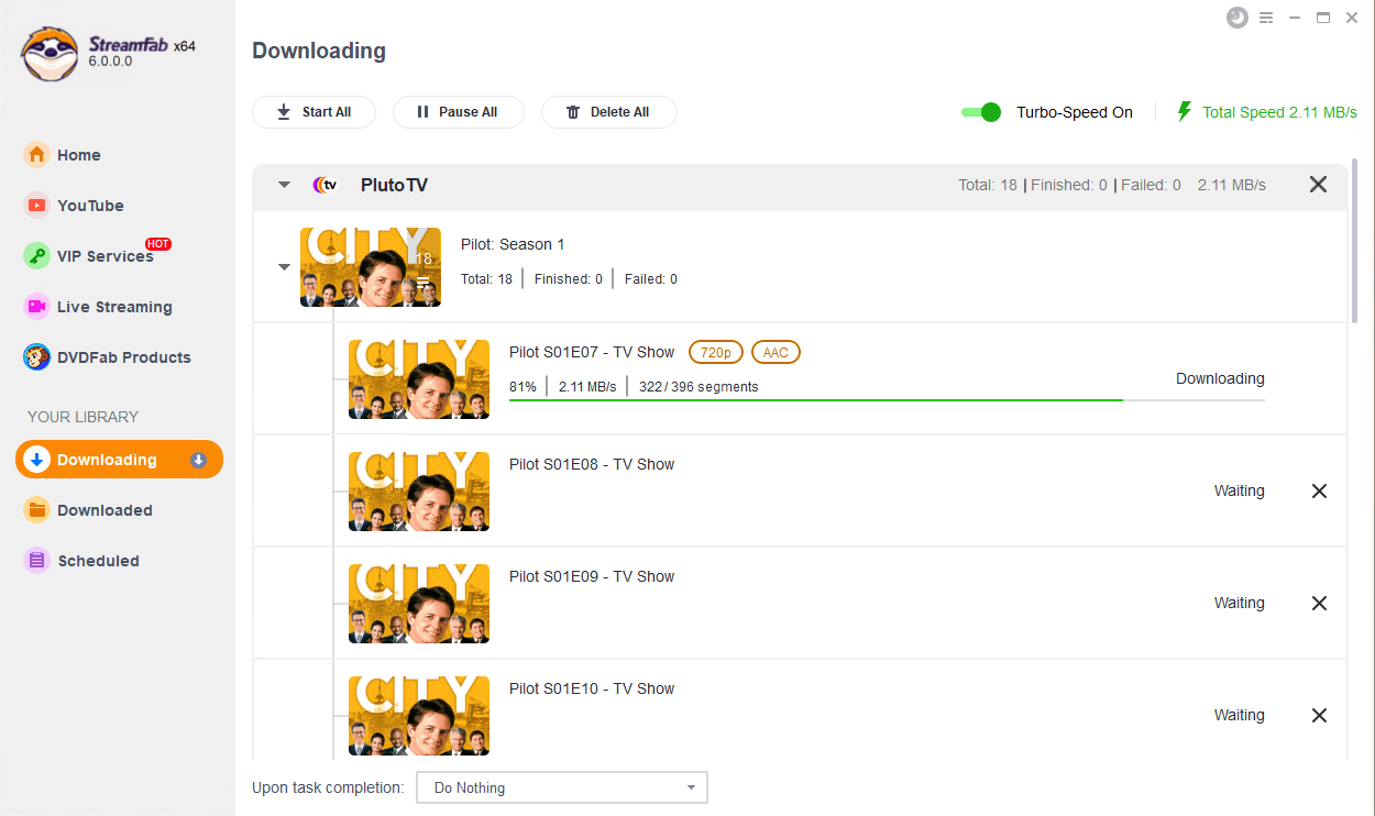 pluto tv to mp4: streamfab