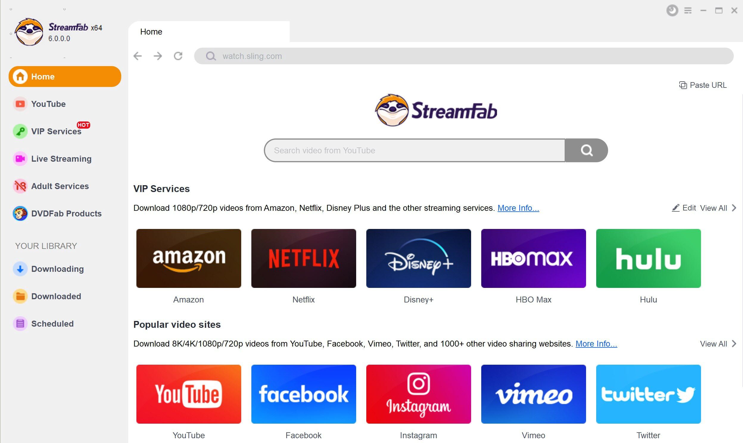 Comment télécharger une vidéo MPD : StreamFab étape 1