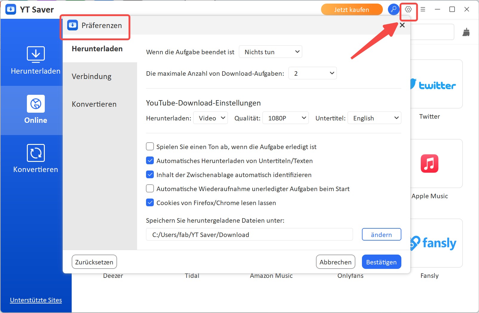 Anleitung zum OnlyFans Videos Speichern mit YTSaver OnlyFans Downloader
