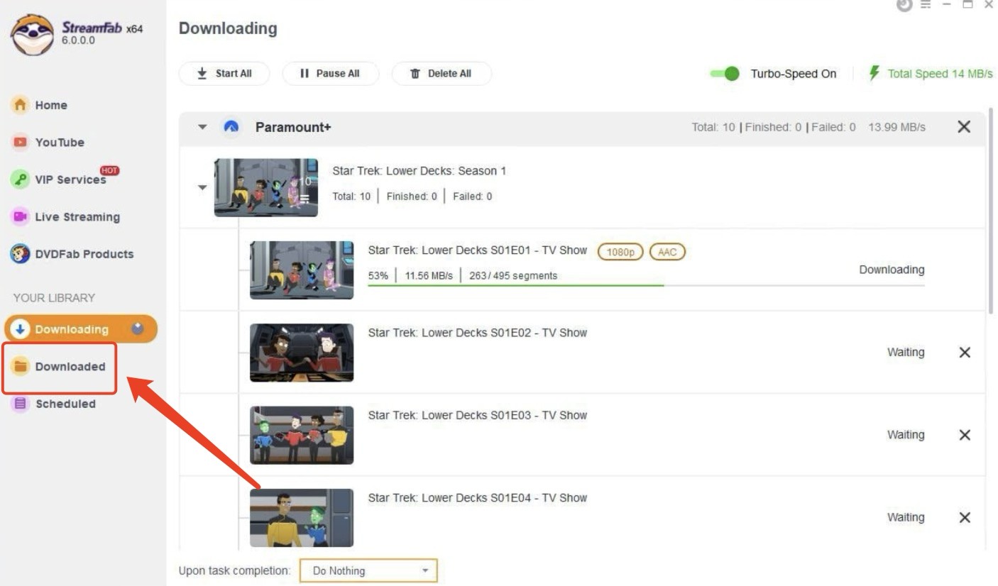 cannot watch paramount plus offline: streamfab usage step 4