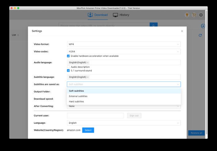 MovPilot Amazon Prime Video Downloader　使い方