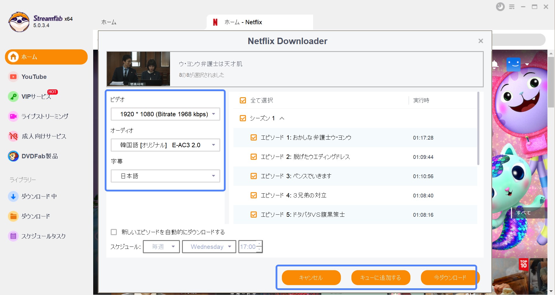 netflix ダウンロード　高画質