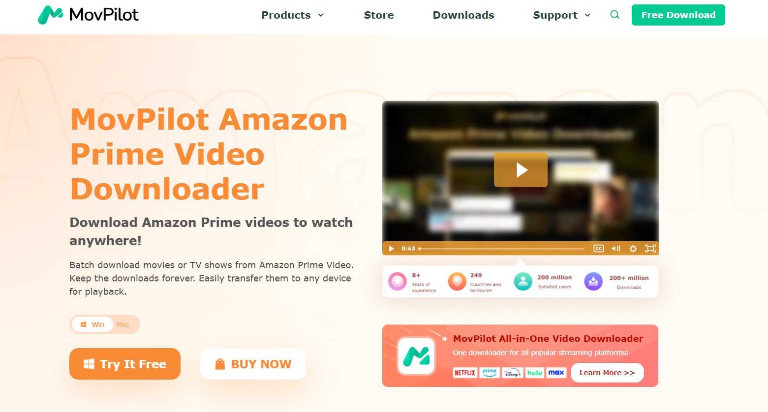最佳Amazon Prime 影片下載器: Movpilot