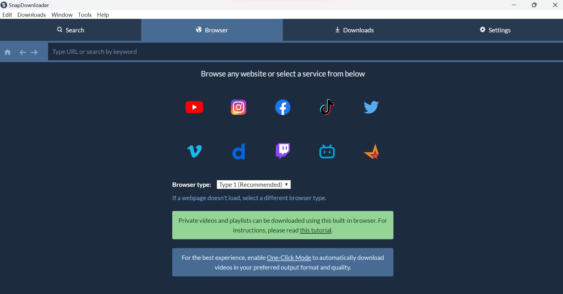 SnapDownloader Review: how to use step 1
