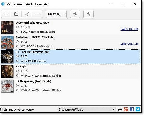 wmv to mp3:9. MediaHuman Audio Converter