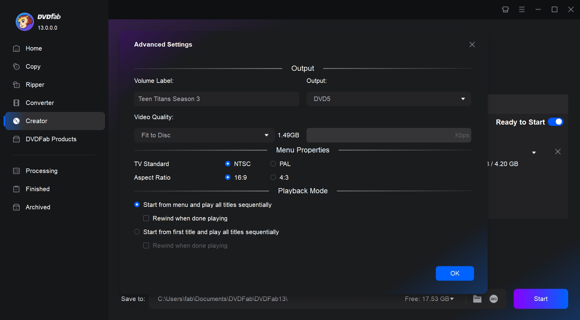 Convert MP4 to DVD with DVDFab DVD Creator