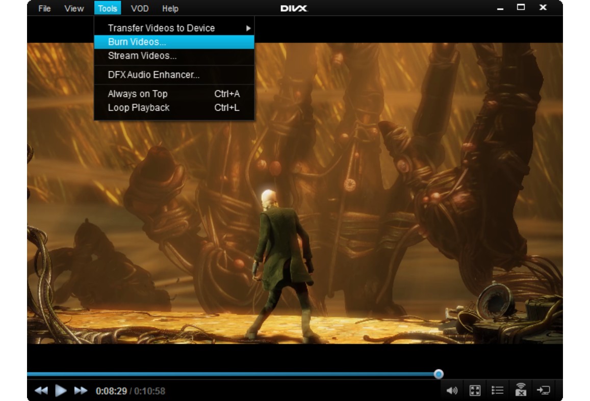 graver divx sur DVD avec DivX Player