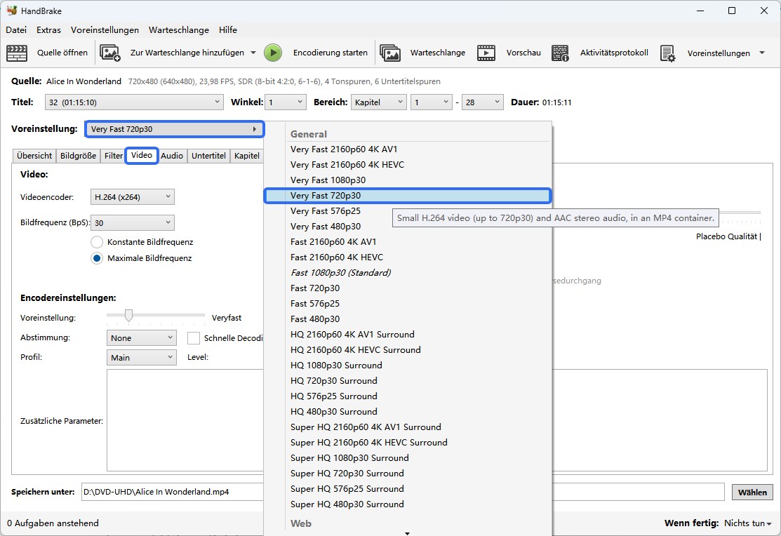 Handbrake: Software zum Kopieren unverschlüsselter DVD-Dateien