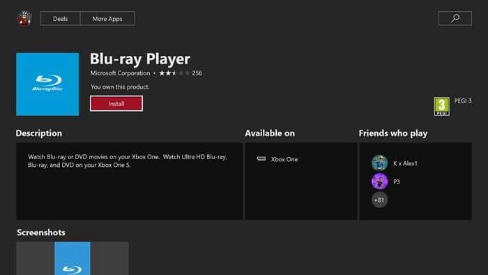 xbox one blu ray player