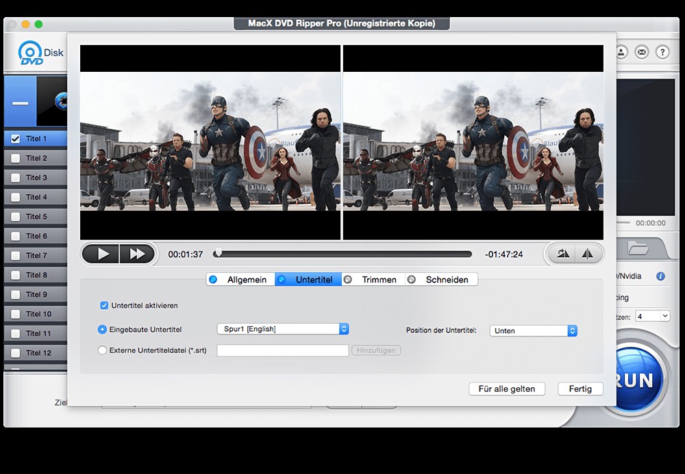 MacX DVD Ripper Pro Oberfläche