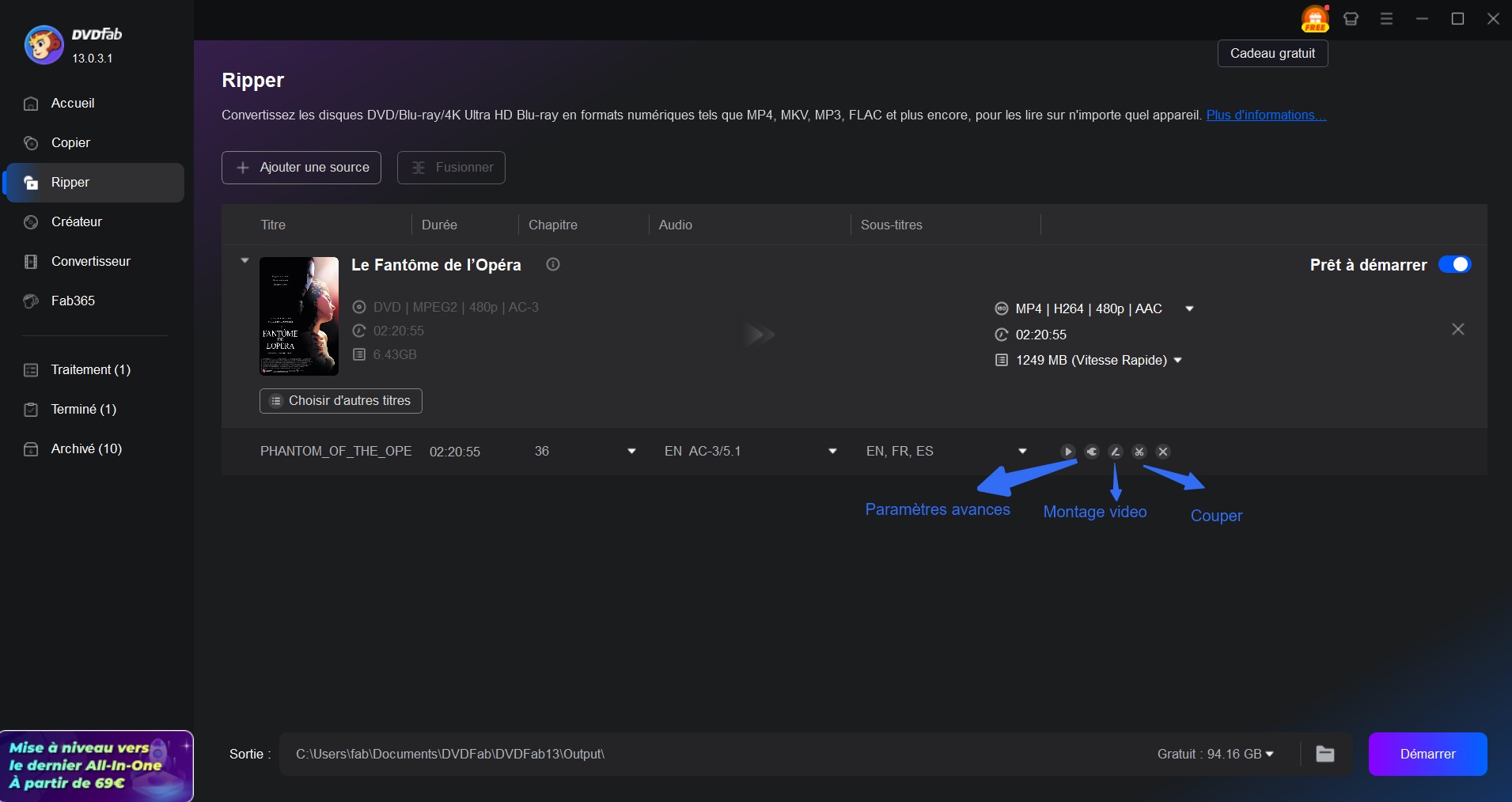 PS4 peut-il lire DVD: bonus: utilisez DVDFab DVD Ripper pour modifier les paramètres vidéo