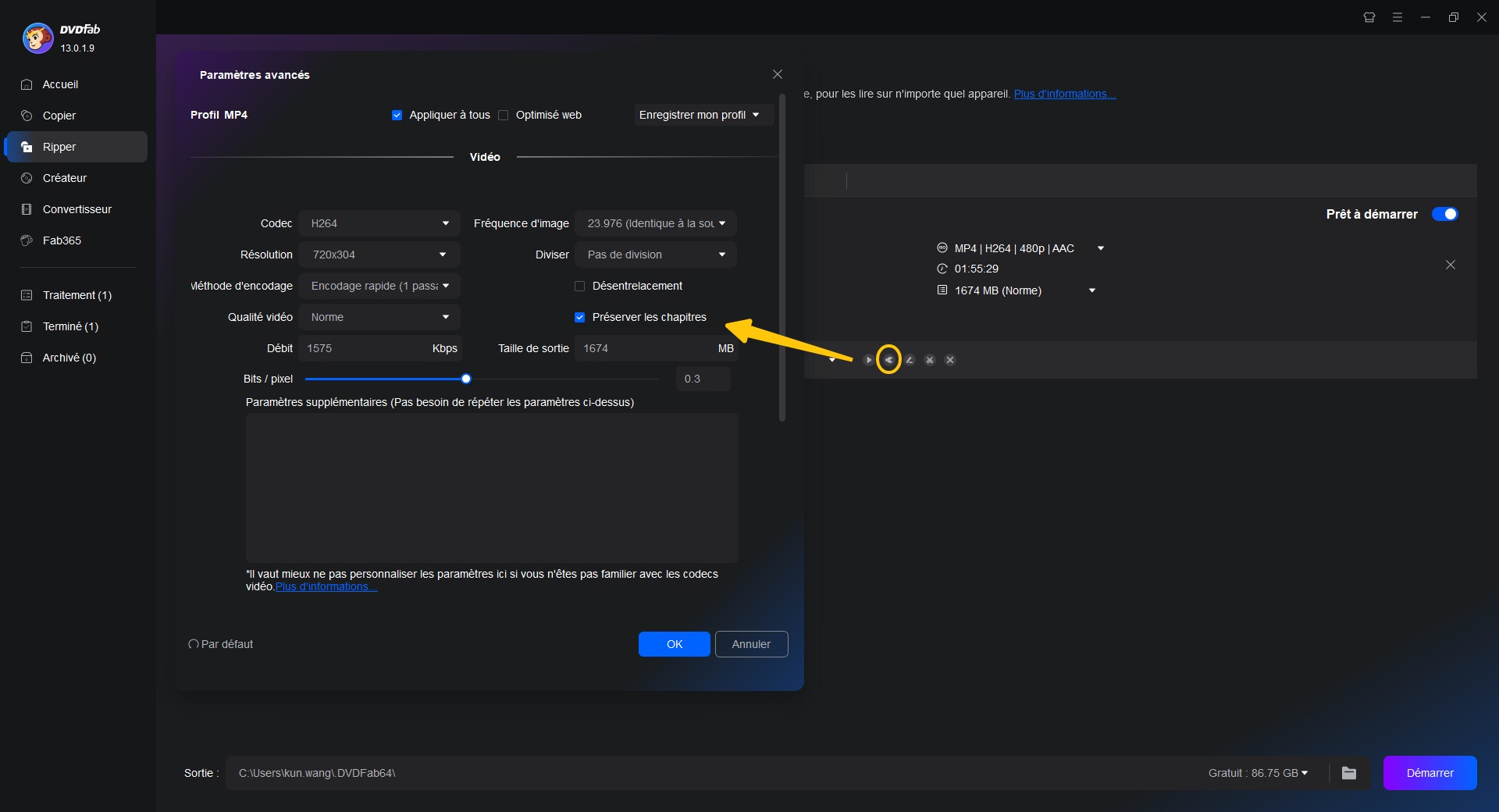 convertir vob en mp4 avec dvdfab