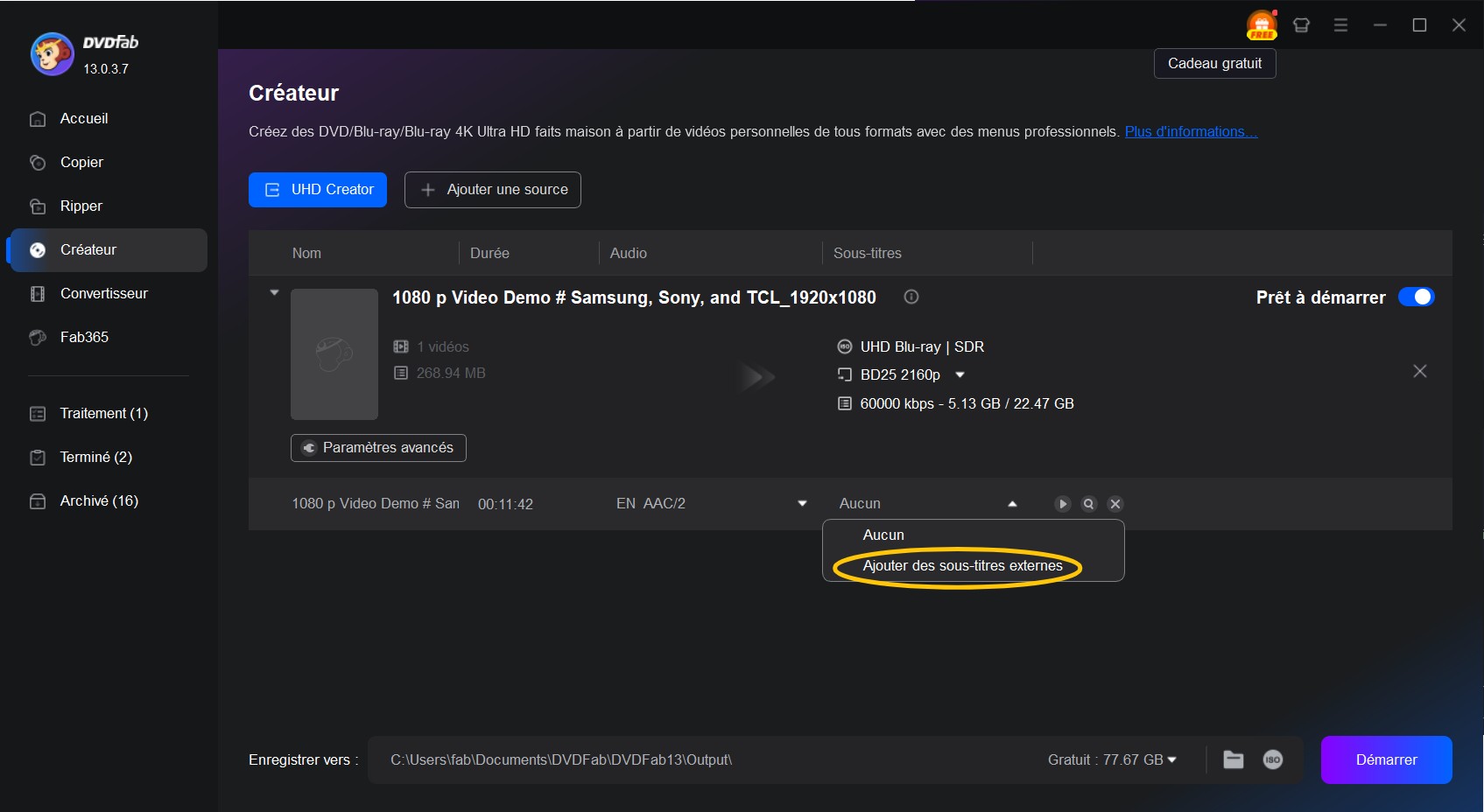 Créateur UHD DVDFAB