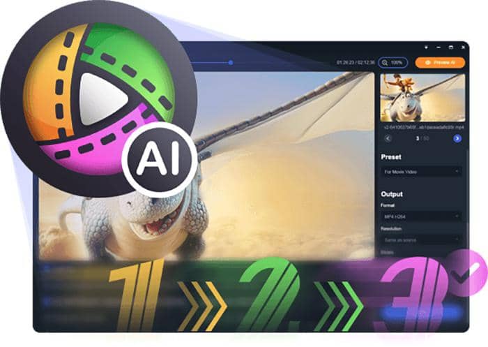 comment augmenter la résolution vidéo avec des amplificateur sde qualité vidéo:1. Augmenter la résolution vidéo avec l'IA (recommandé)