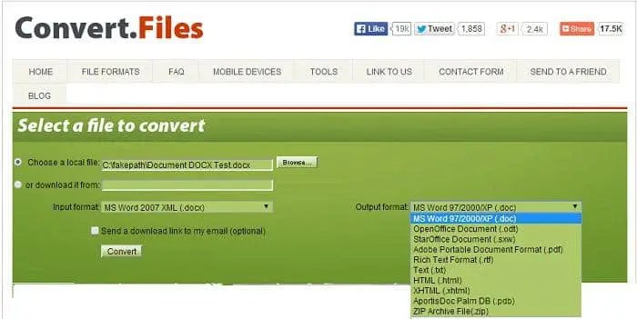 Convertir MKV en AVI avec Convert.Files (convertisseur MKV en AVI en ligne)