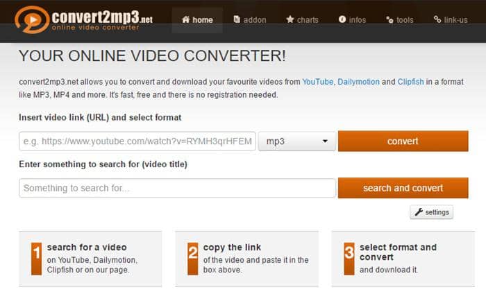 les meilleurs convertisseurs vidéo en ligne 2022:4. convert2mp3.net