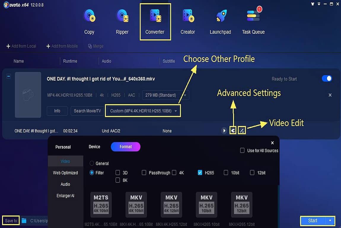 :Comment convertir une vidéo YouTube en mp4 sur Mac en utilisant DVDFab Video Converter ?