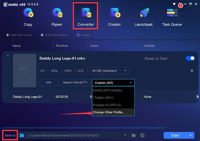 Comment convertir MKV en MP4 avec le meilleur convertisseur mkv en mp4:Comment convertir MKV en MP4 avec DVDFab Video Converter (Mac/Windows)
