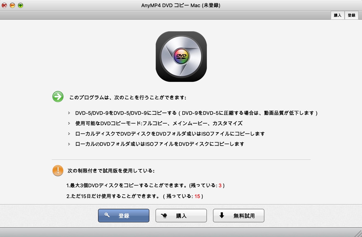 AnyMP4 DVD コピー