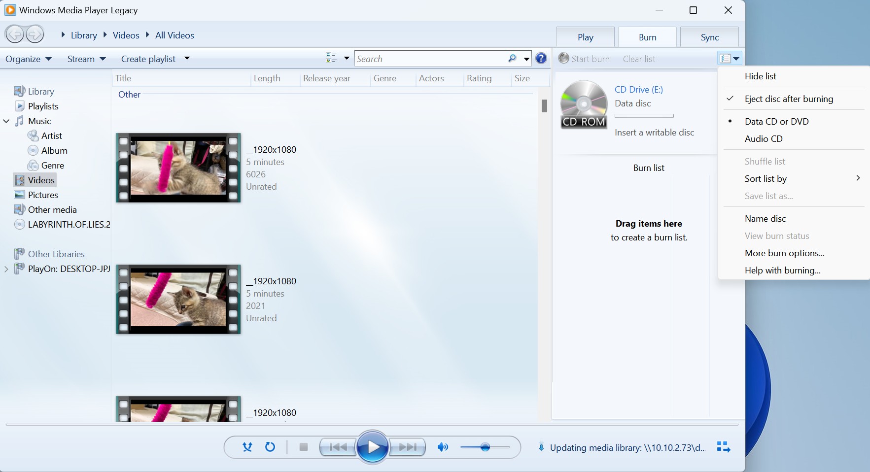 Graver de la musique sur un CD via Windows Media Player
