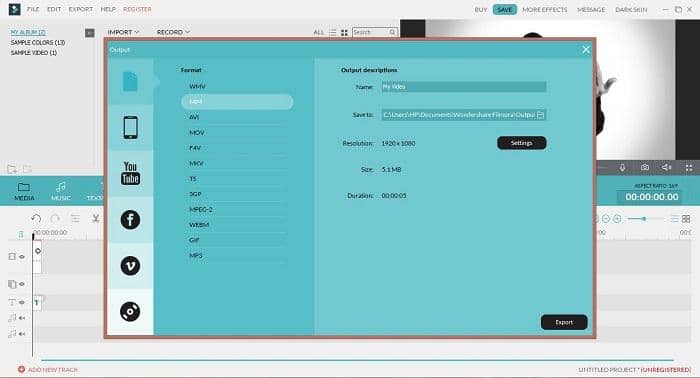 :5. 將GIF轉檔為MP4 Filmora視頻編輯器
