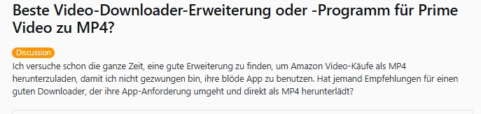 Reddit: Kann man Amazon Filme als MP4 speichern?