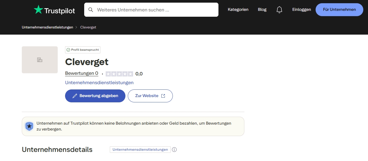 Bewertung von CleverGet.de