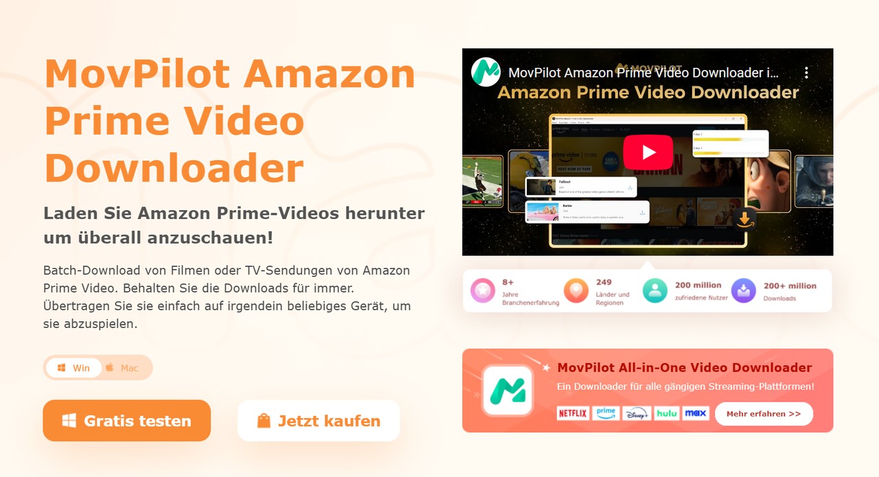 Ausführliche Bewertung von MovPilot Amazon Prime Video Downloader
