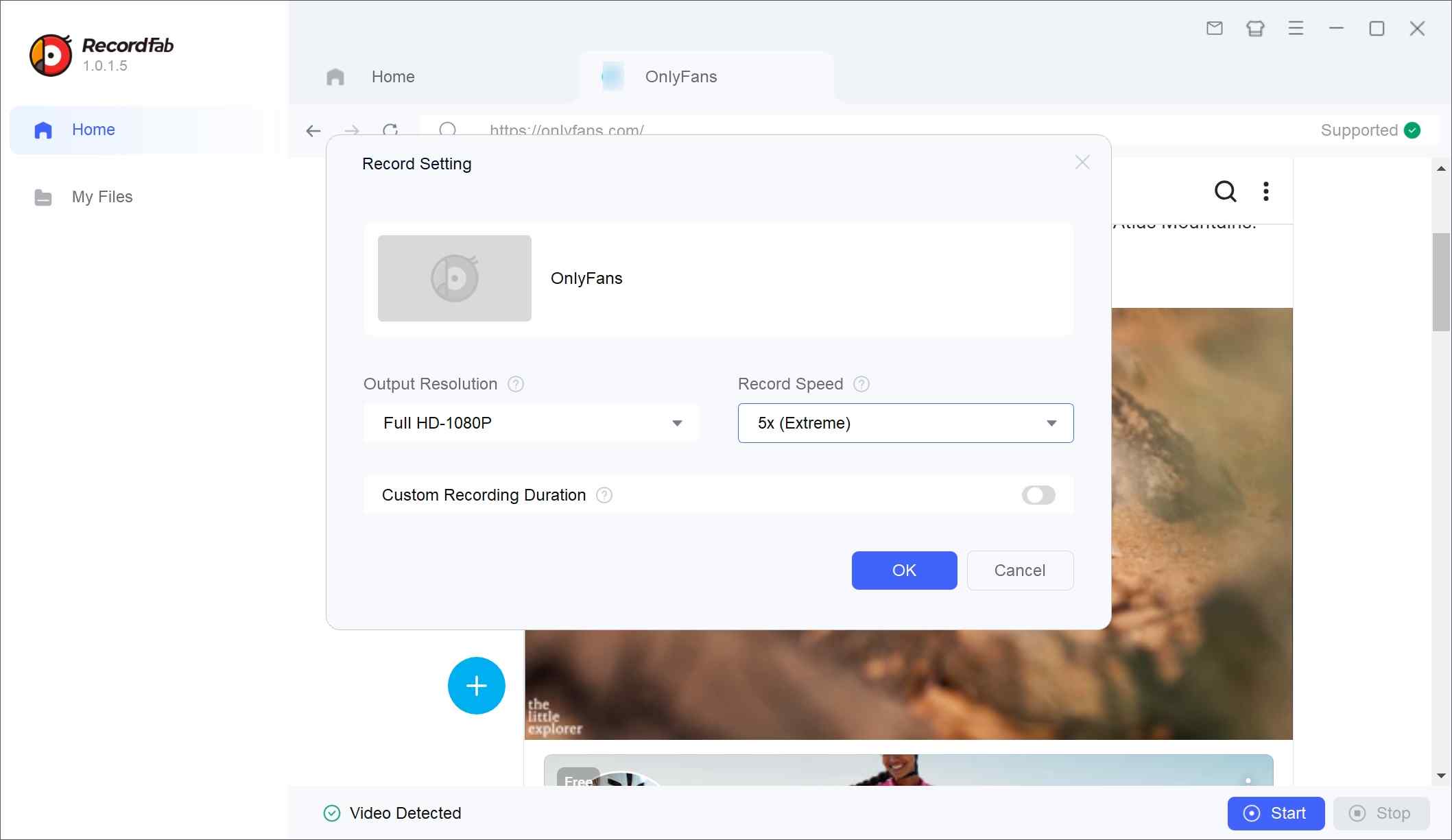 Wie man OnlyFans-Videos mit Recordfab speichert: Schritt 3