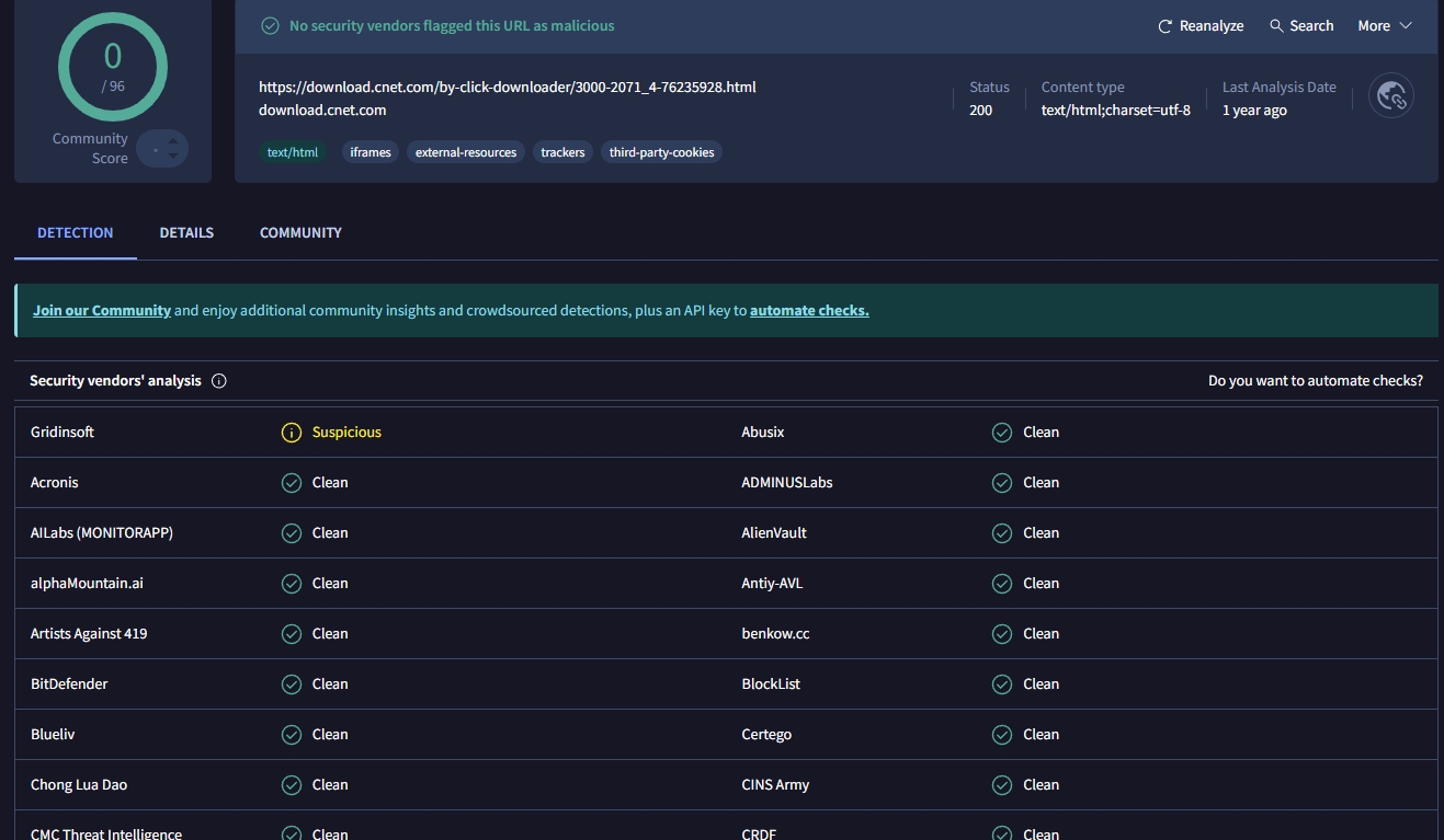 Sicherheitsscan für ByClick Downloader