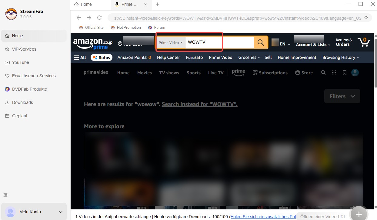 WOW mit dem StreamFab Amazon Downloader herunterladen