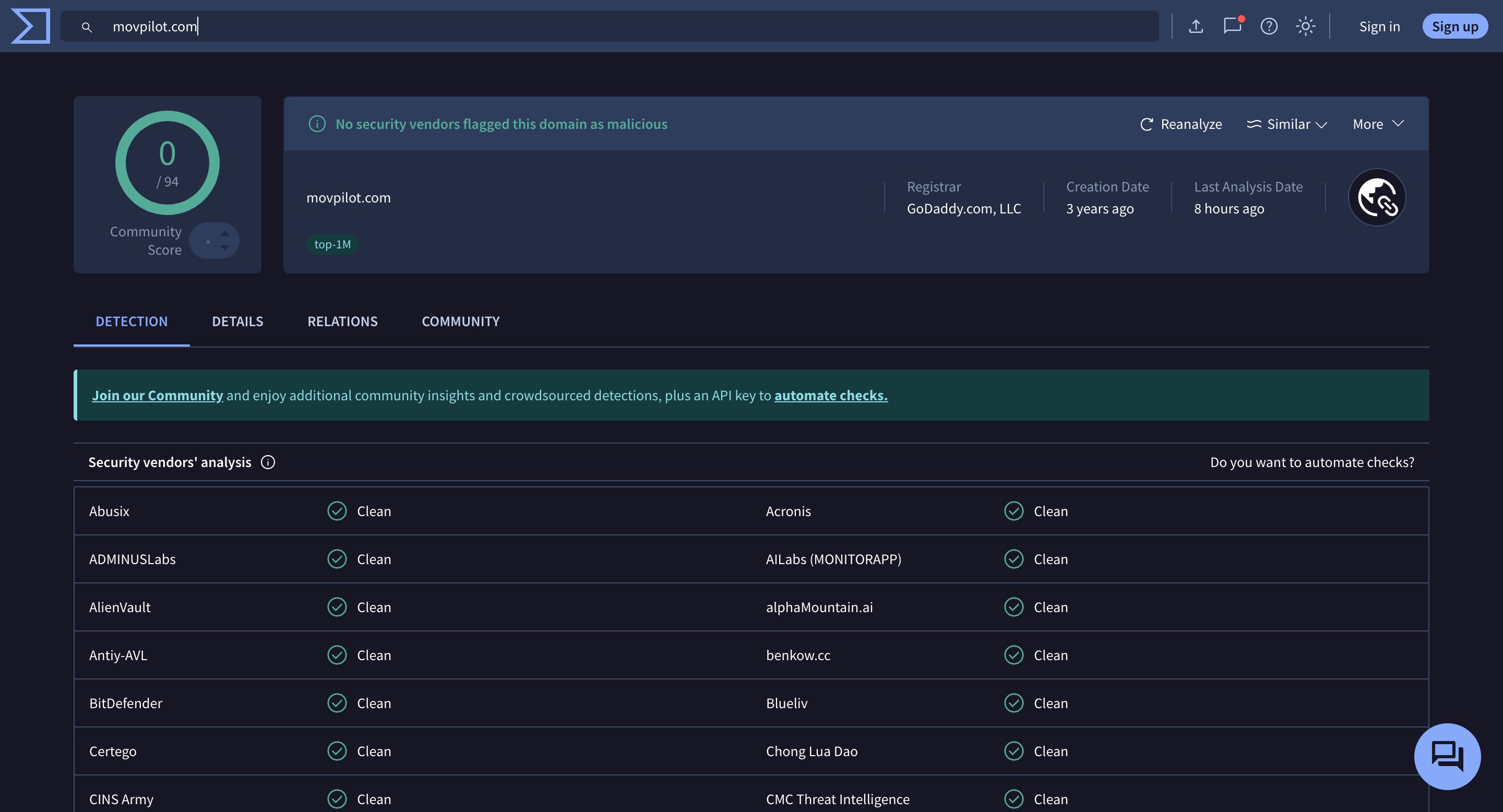 How To Cancel MovPilot Subscription? virustotal test
