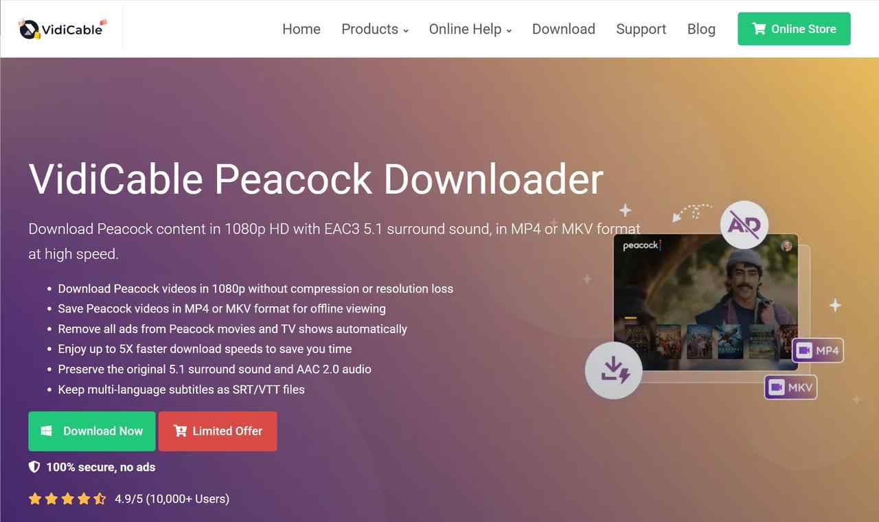 vidicable peacock downloader can download peacock shows on pc