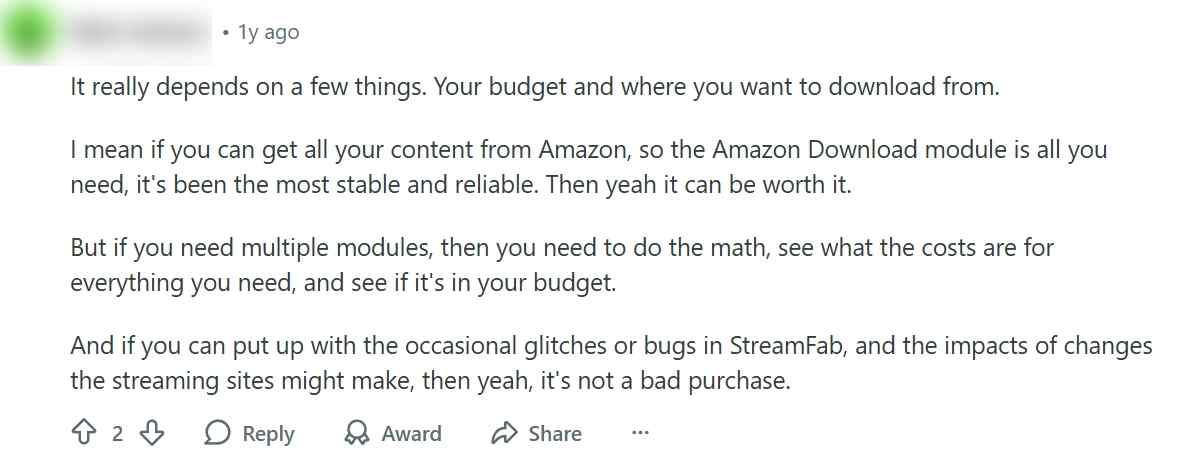 the reddit comment on the best amazon video downloader: streamfab amazon downloader