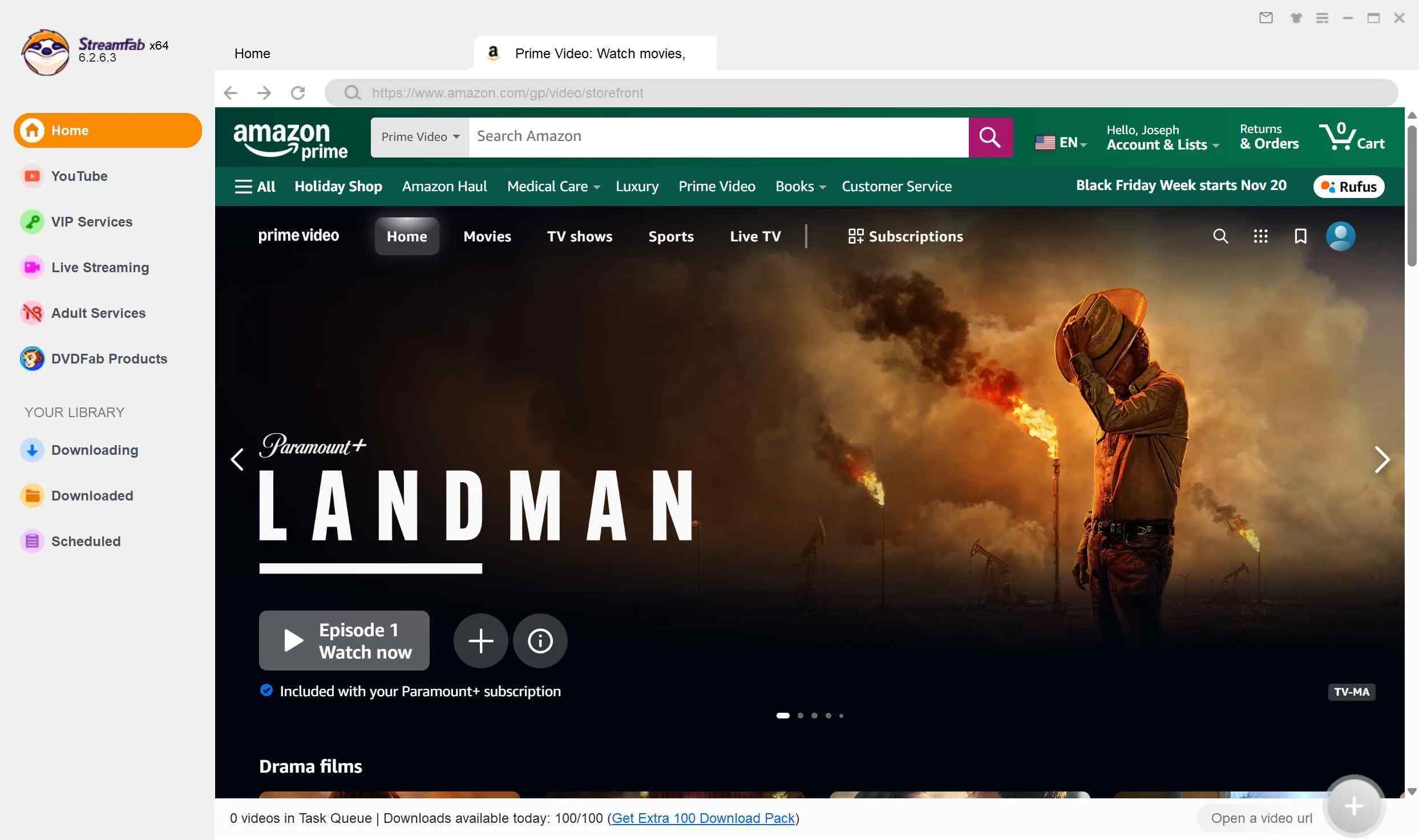 tunepat amazon video downloader review: how to use streamfab the alternative step 2