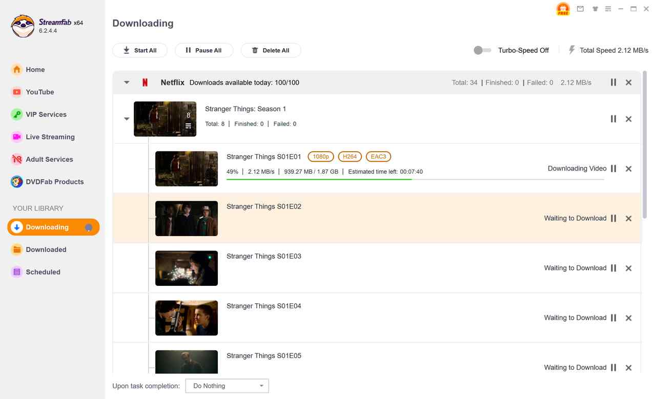 Better try streamfab instead of the audials free trial