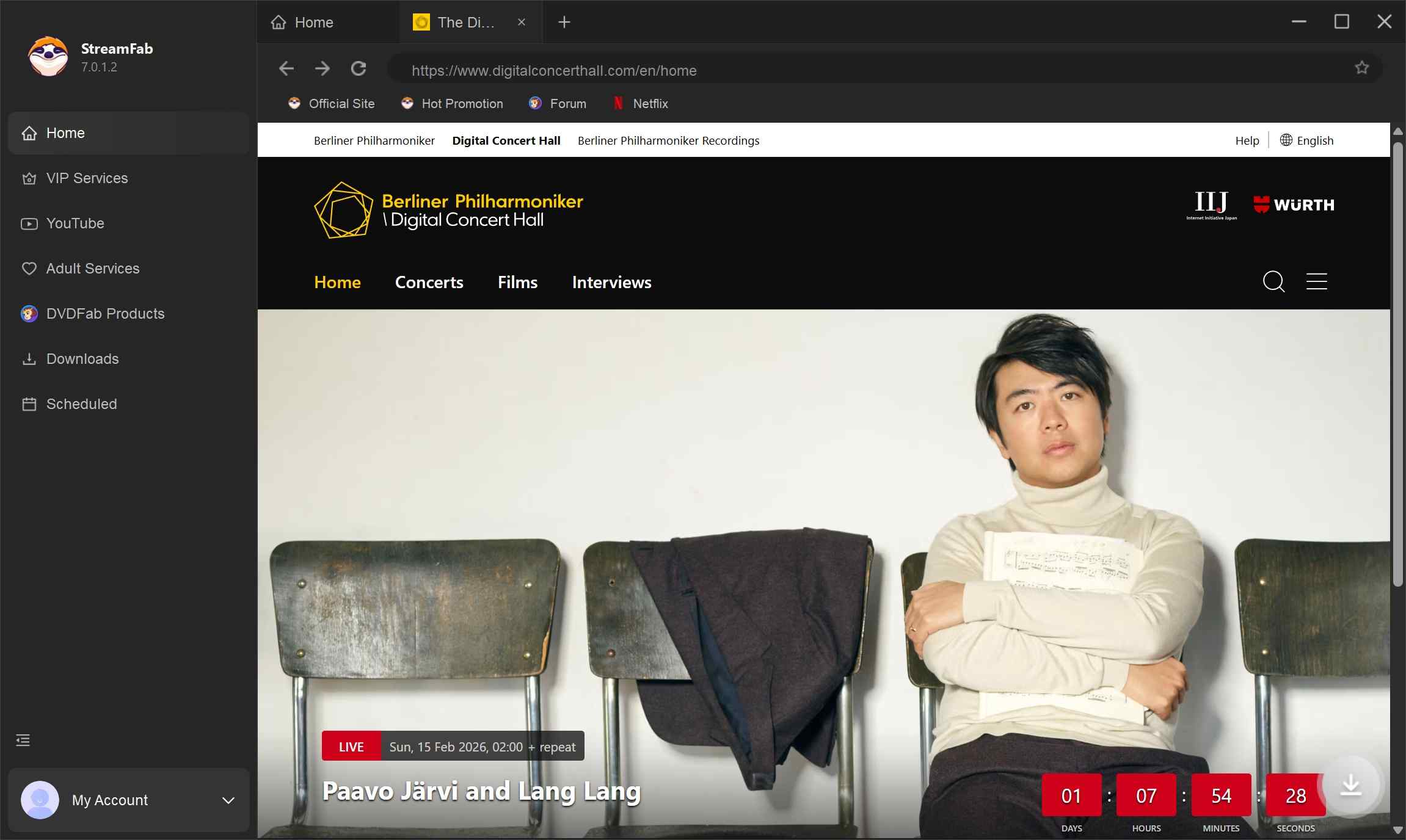 download from Digital Concert Hall: streamfab