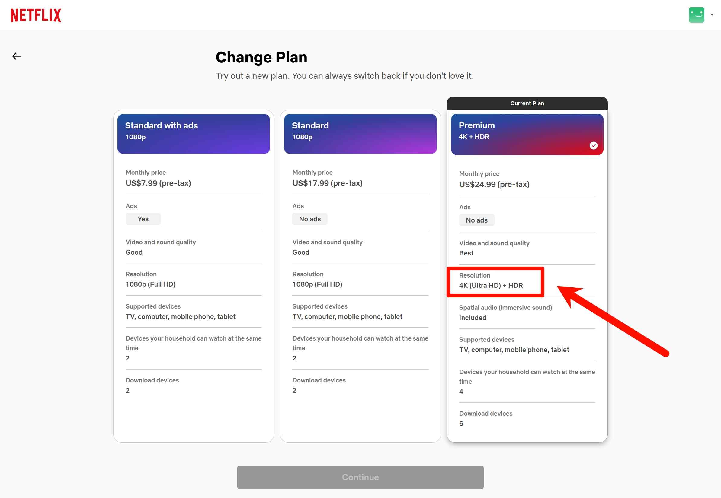to watch netflix hdr content, you need subscribe to netflix premium plan