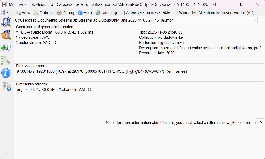 My Test Data: StreamFab OnlyFans Downloader Performance