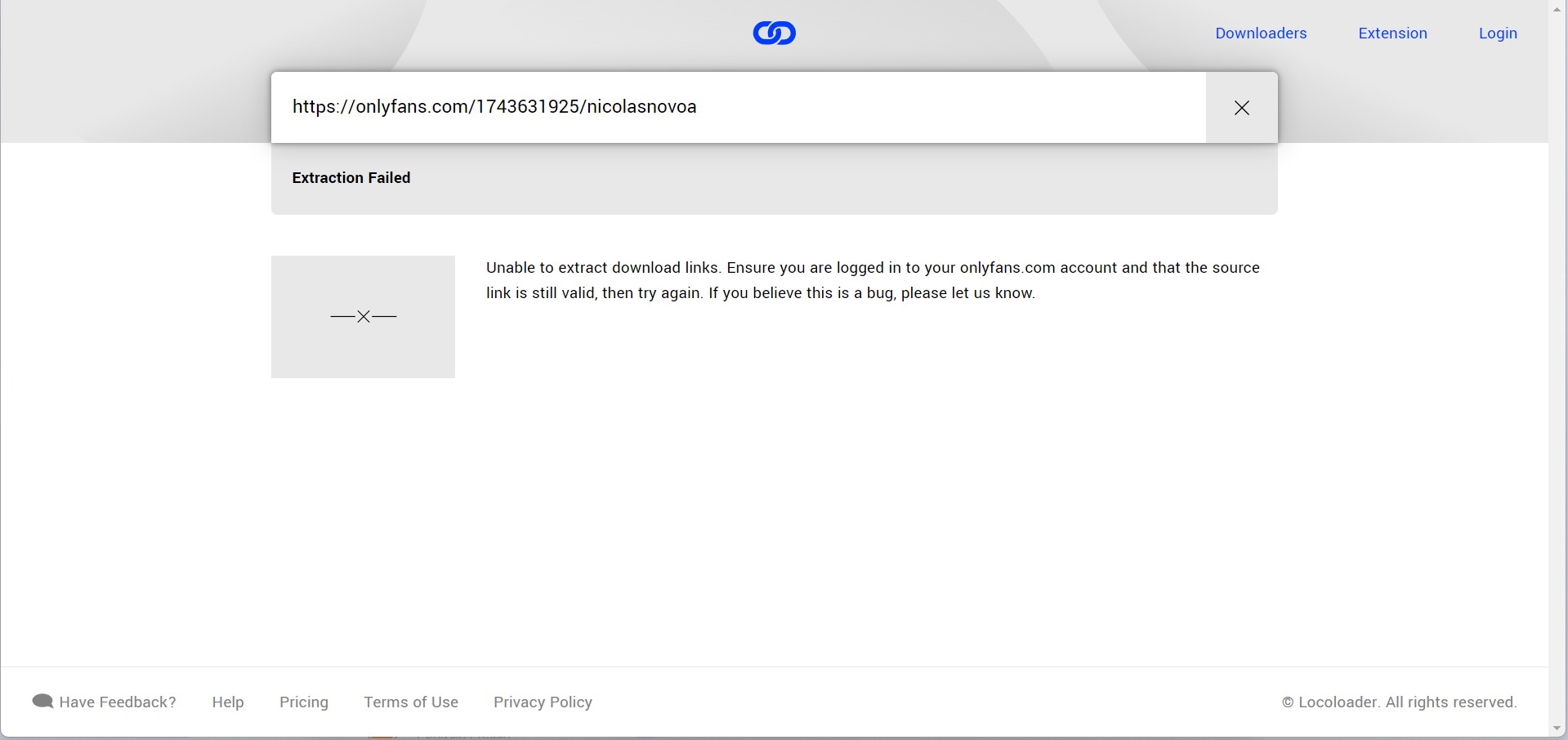 Locoloader OnlyFans Downloader failed