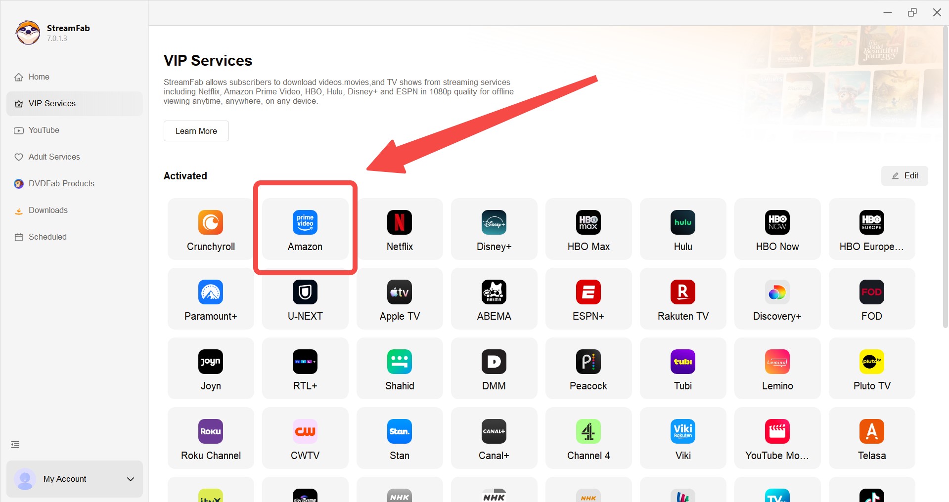 StreamFab interface as a reliable alternative to fix NoteBurner download failures