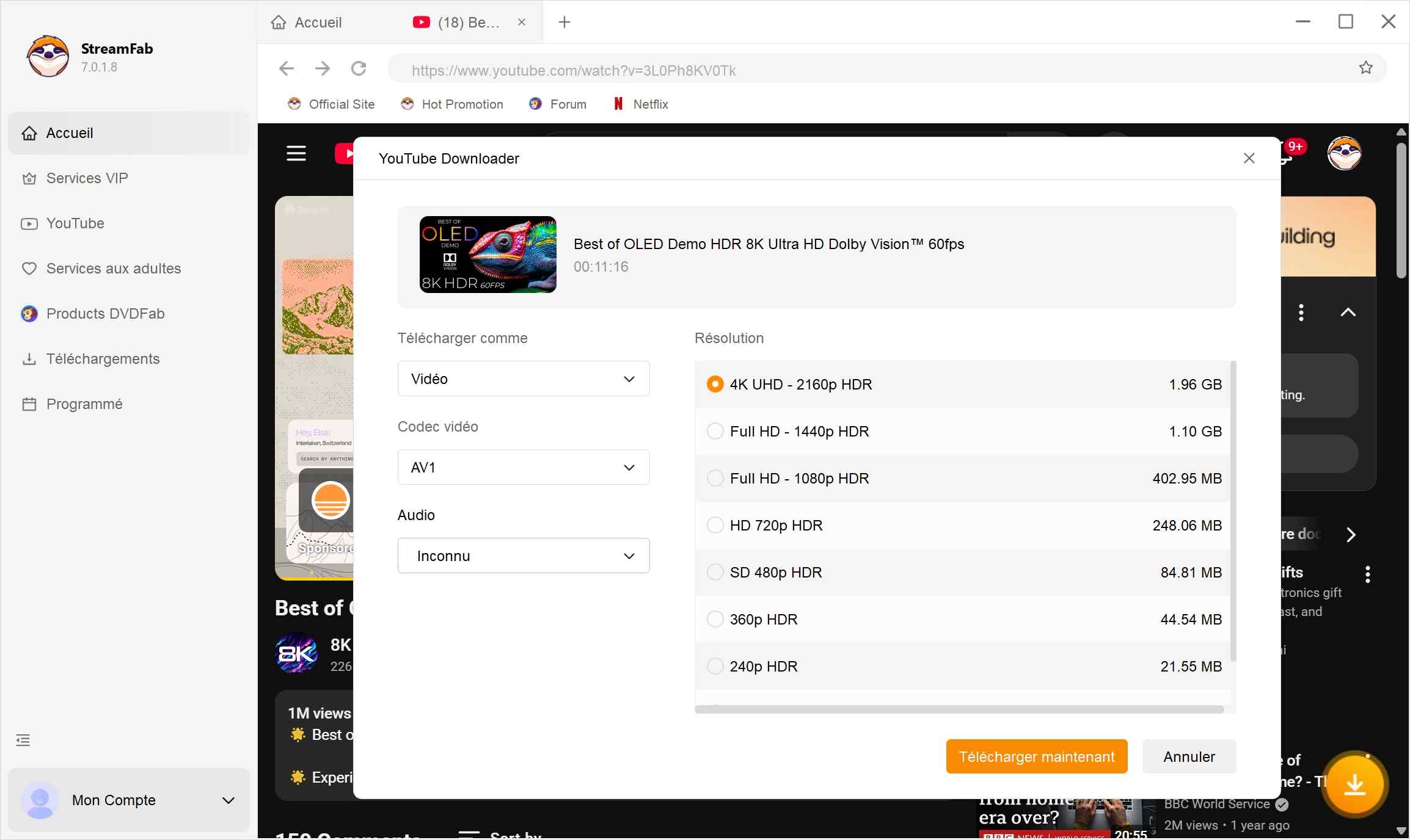 comment utiliser streamfab: Utiliser le navigateur intégré