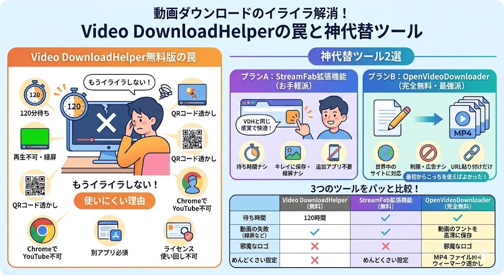 Video DownloadHelper 無料版の10つの「制限」