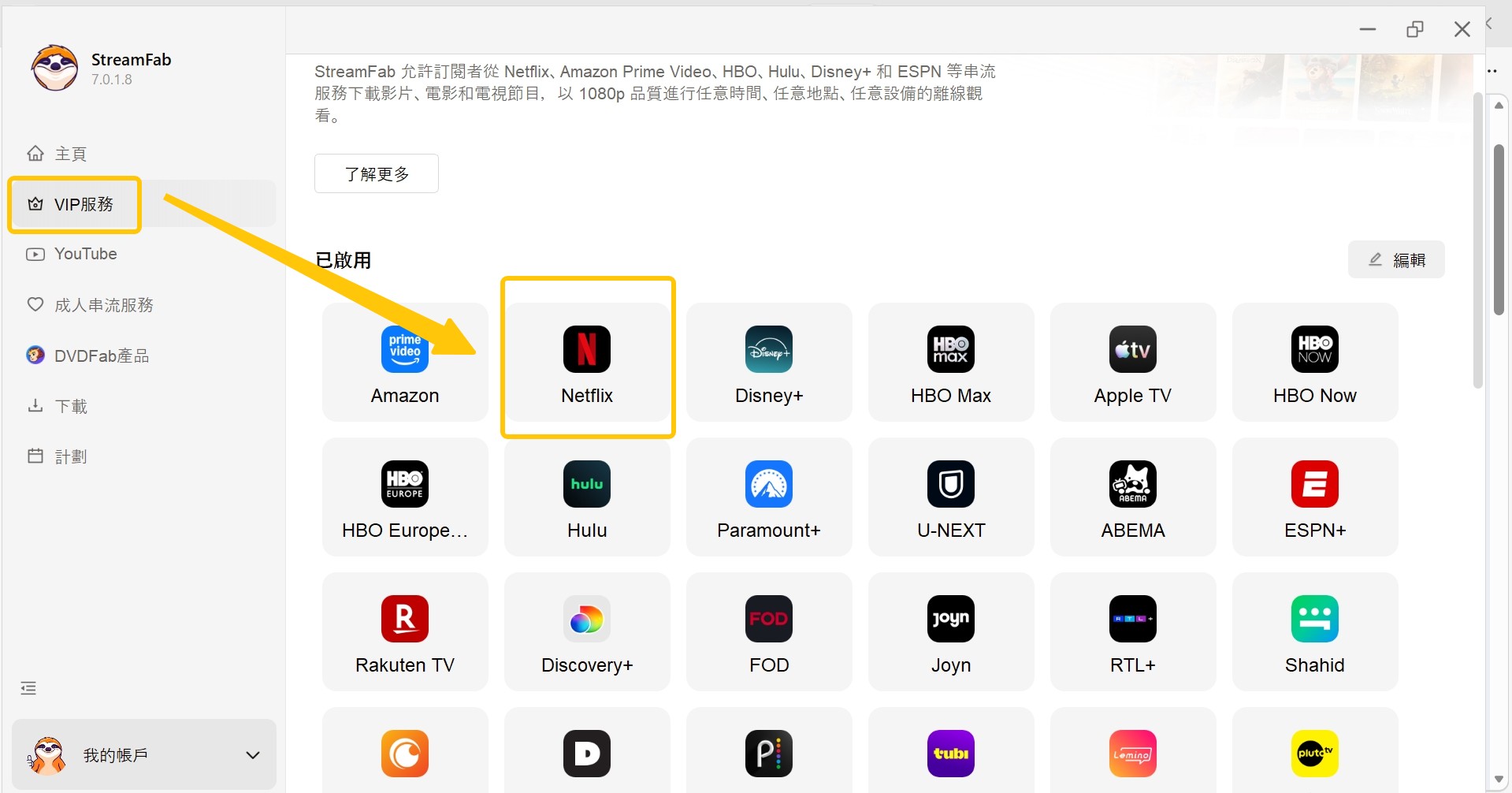 錄製 Netflix 無黑屏: streamfab